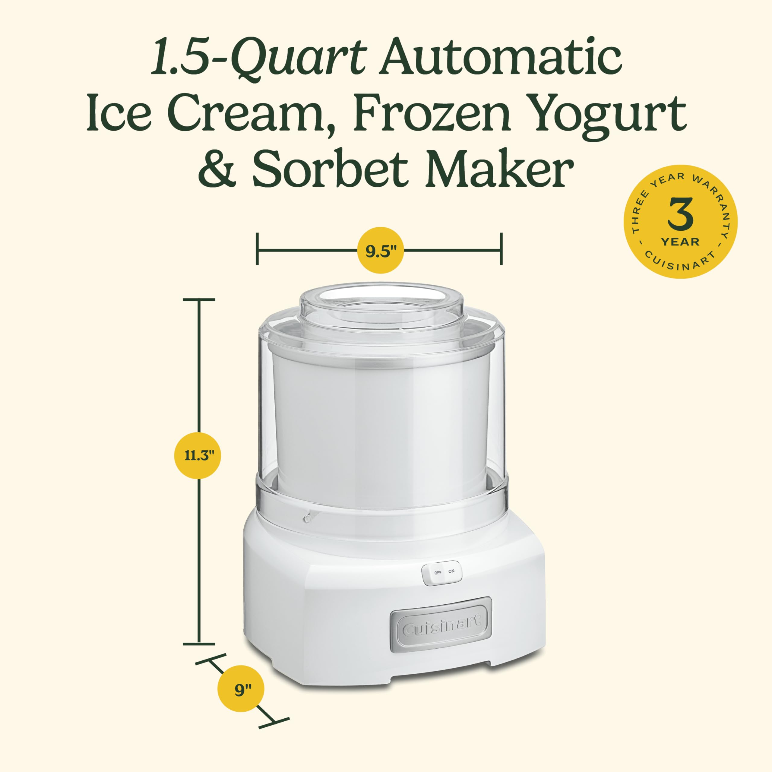 Amazon | Cuisinart ICE-21R Frozen Yogurt, Ice Cream & Sorbet Maker